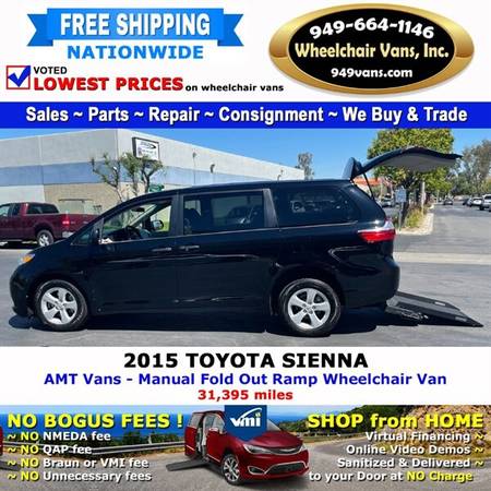 2015 Toyota Sienna L Wheelchair Van AMT Vans - Manual Fold Out Ramp for sale in Laguna Hills, CA – photo 2