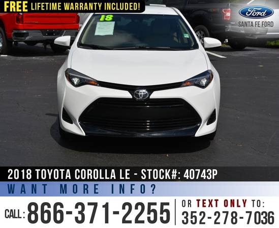*** 2018 Toyota Corolla LE *** Bluetooth - Cruise - Touchscreen -... for sale in Alachua, GA – photo 2
