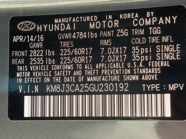2016 Hyundai Tucson Eco AWD All Wheel Drive SKU:GU230192 for sale in Columbus, GA – photo 24