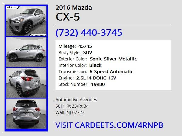 2016 Mazda CX-5, Sonic Silver Metallic for sale in Wall, NJ – photo 22