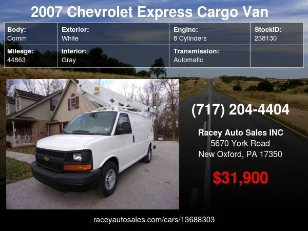 2007 Chevrolet Express Cargo Van RWD 3500 135 - cars & trucks - by... for sale in New Oxford, PA – photo 24