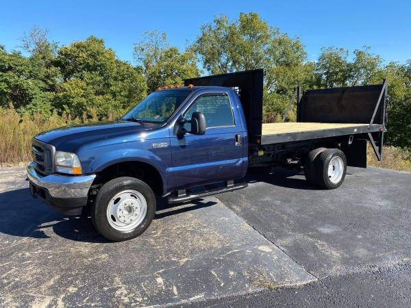 2002 Ford F450 Super Duty Flat bed stake body dump for sale in Newport, PA – photo 2