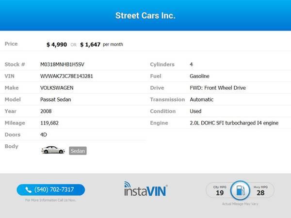 2008 Volkswagen Passat Sedan Auto Komfort Ltd Avail PRICED TO SELL! for sale in Fredericksburg, District Of Columbia – photo 2
