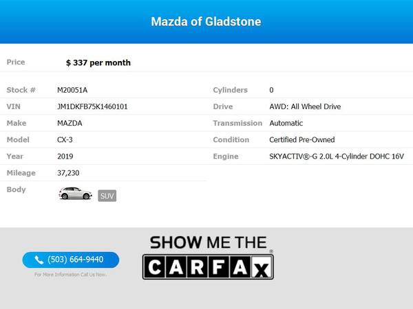 2019 Mazda CX3 CX 3 CX-3 Sport AWD - - by dealer for sale in Gladstone, OR – photo 2