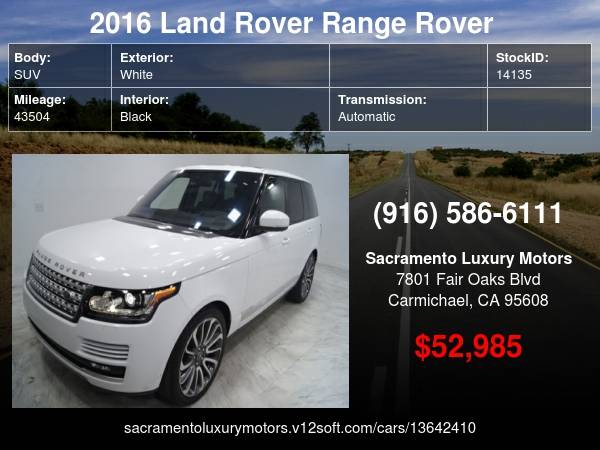 2016 Land Rover Range Rover Supercharged AWD LOW MILES LOADED V8... for sale in Carmichael, CA – photo 24