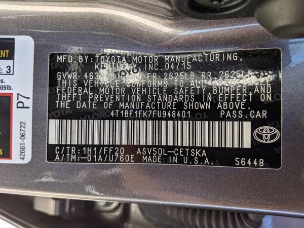 2015 Toyota Camry SE SKU: FU948401 Sedan - - by dealer for sale in Pinellas Park, FL – photo 16