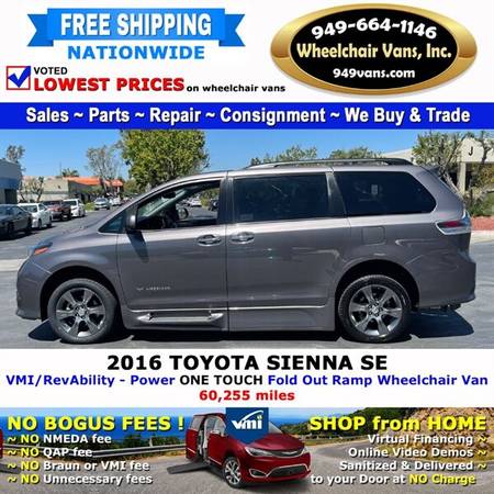 2016 Toyota Sienna SE Wheelchair Van BraunAbility - Power Fold Out for sale in Laguna Hills, CA – photo 9