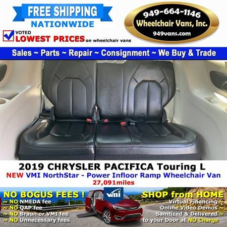 2019 Chrysler Pacifica Touring L Wheelchair Van VMI Northstar - Pow for sale in LAGUNA HILLS, NV – photo 13