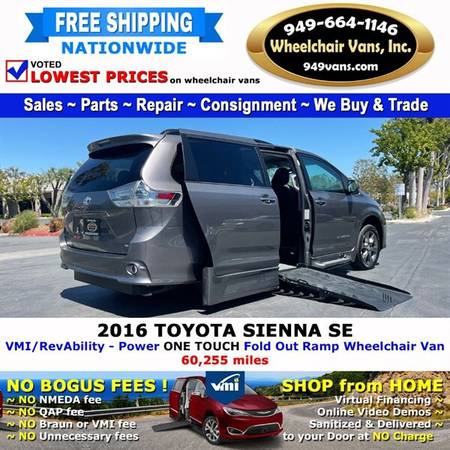 2016 Toyota Sienna SE Wheelchair Van BraunAbility - Power Fold Out for sale in LAGUNA HILLS, NV – photo 4