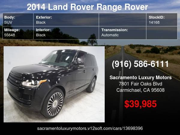 2014 Land Rover Range Rover 4x4 LOW MILES LOADED WARRANTY BLACK... for sale in Carmichael, CA – photo 24