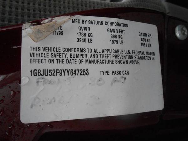 2000 Saturn LS1 Base Dark Red - cars & trucks - by dealer - vehicle... for sale in Cedar Falls, IA – photo 24