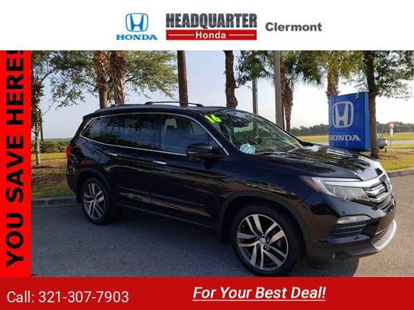 2016 Honda Pilot Touring suv Crystal Black Pearl for sale in Clermont, FL