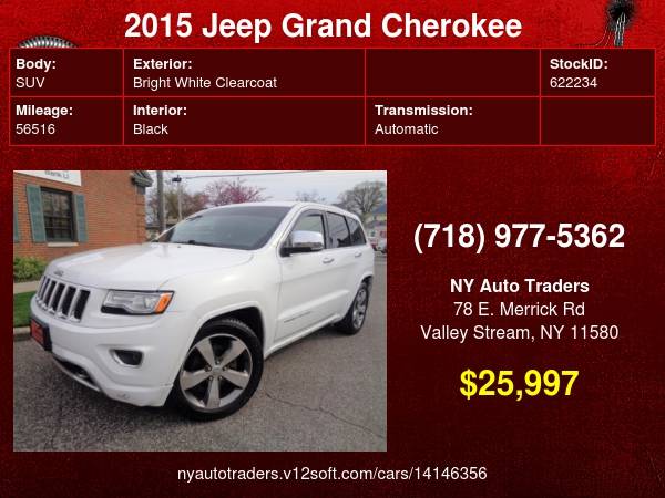 2015 Jeep Grand Cherokee 4WD 4dr Overland - - by for sale in Valley Stream, NY – photo 24
