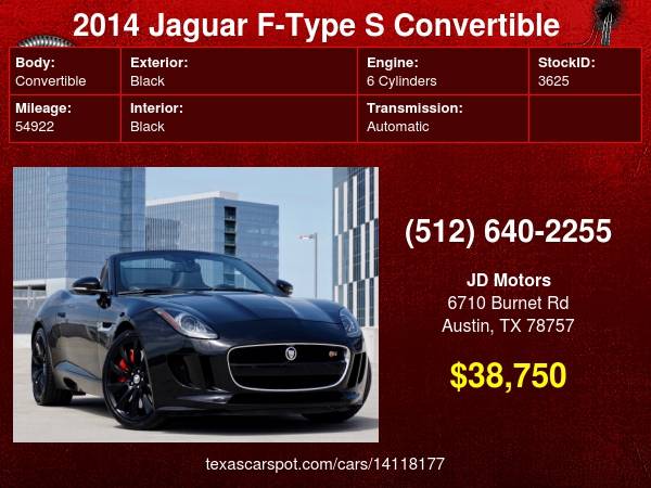 2014 Jaguar F-Type S ( F Type Convertible Supercharged ) - cars & for sale in Austin, TX – photo 24