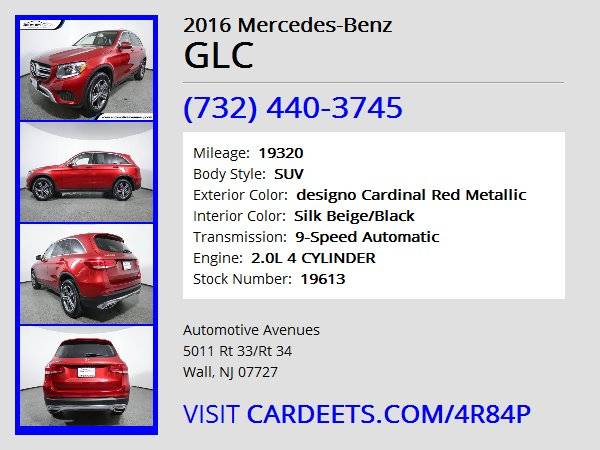 2016 Mercedes-Benz GLC, designo Cardinal Red Metallic for sale in Wall, NJ – photo 22