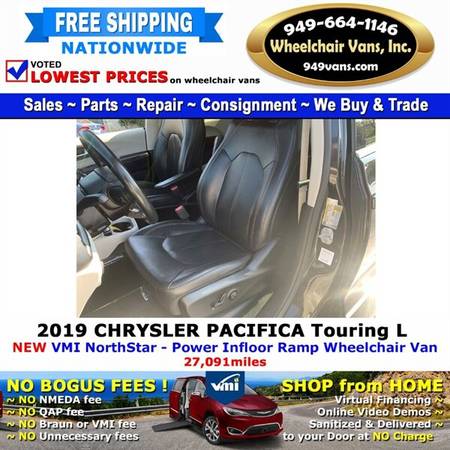 2019 Chrysler Pacifica Touring L Wheelchair Van VMI Northstar - Pow for sale in LAGUNA HILLS, NV – photo 11
