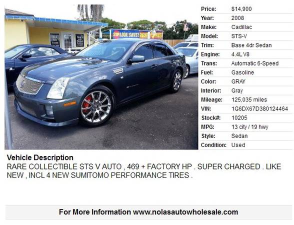 2008 RARE CADILLAC STS V for sale in Englewood, FL – photo 2