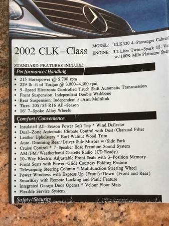 2002 CLK cabriolet for sale in La Quinta, CA – photo 4
