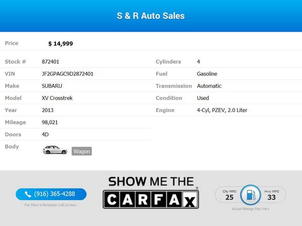 2013 Subaru XV Crosstrek Limited Sport Utility 4D 4 D 4-D PRICED TO for sale in Sacramento , CA – photo 2