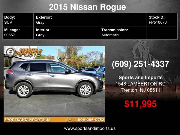 2015 Nissan Rogue SV AWD - cars & trucks - by dealer - vehicle... for sale in Trenton, NJ – photo 2