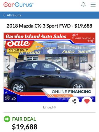 2018 MAZDA CX-3 SPORT New OFF ISLAND Arrival 4/28 One Owner Very for sale in Lihue, HI – photo 2