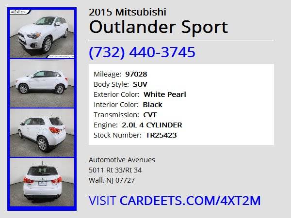 2015 Mitsubishi Outlander Sport, White Pearl - cars & trucks - by... for sale in Wall, NJ – photo 22