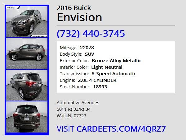 2016 Buick Envision, Bronze Alloy Metallic for sale in Wall, NJ – photo 22