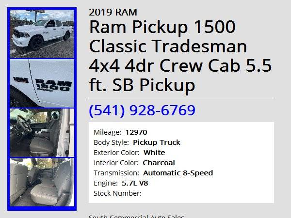 2019 RAM Ram Pickup 1500 Classic Tradesman 4x4 Crew Cab SB - cars &... for sale in Albany, OR – photo 11