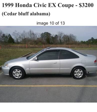 1999 Honda Civic EX Coupe - cars & trucks - by owner - vehicle... for sale in Cedar Bluff, AL – photo 6