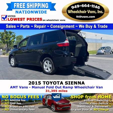2015 Toyota Sienna L Wheelchair Van AMT Vans - Manual Fold Out Ramp for sale in Laguna Hills, CA – photo 3