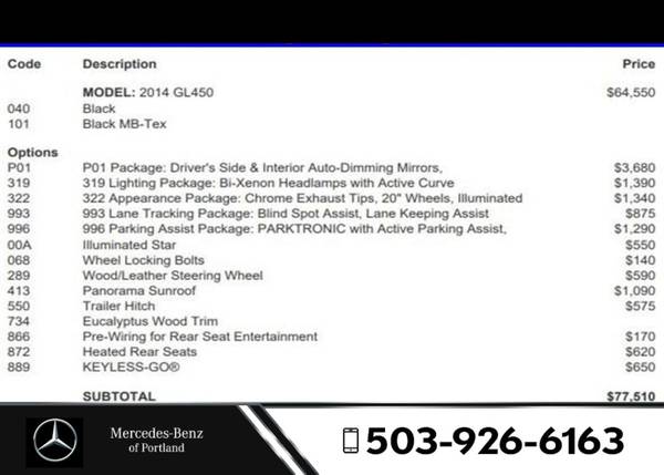 2014 Mercedes-Benz GL Class AWD Sport Utility 4MATIC 4dr GL 450 for sale in Portland, OR – photo 4