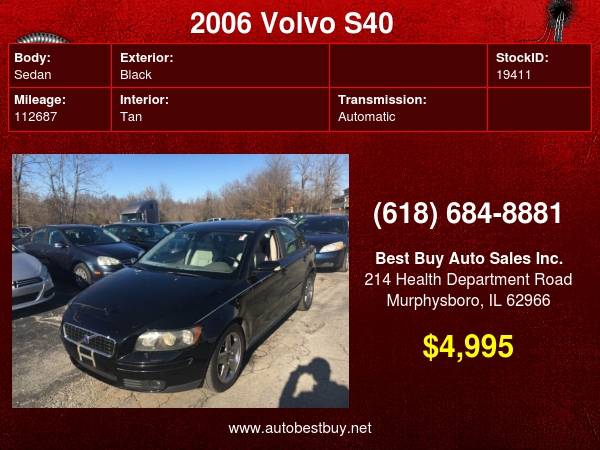 2006 Volvo S40 T5 AWD 4dr Sedan Call for Steve or Dean - cars & for sale in Murphysboro, IL