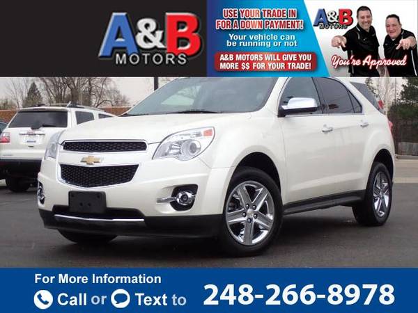 2015 Chevy Chevrolet Equinox LTZ suv White - - by for sale in Waterford Township, MI