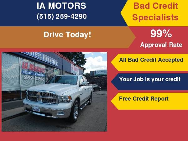 2010 Dodge Ram 1500 *FR $499 DOWN GUARANTEED FINANCE *EVERYONE IS... for sale in Des Moines, IA