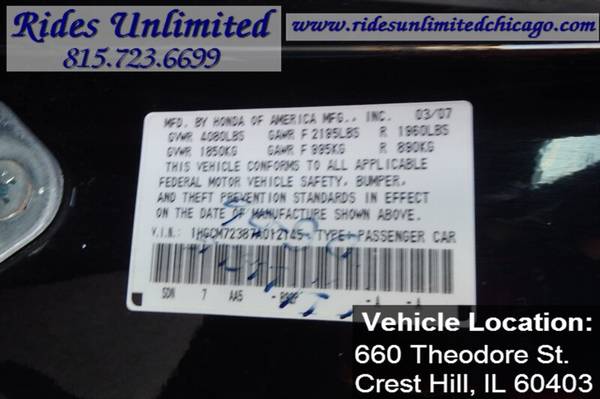 2007 Honda Accord LX - cars & trucks - by dealer - vehicle... for sale in Crest Hill, IL – photo 18