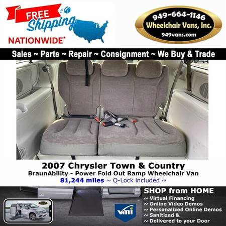 2007 Chrysler Town & Country Touring Wheelchair Van BraunAbility - -... for sale in LAGUNA HILLS, UT – photo 12