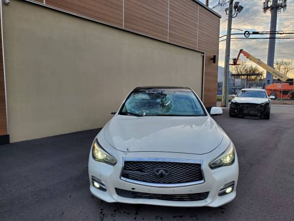 2017 infiniti q50 twin turbo storm damage - cars & trucks - by owner... for sale in Whitestone, NY – photo 2