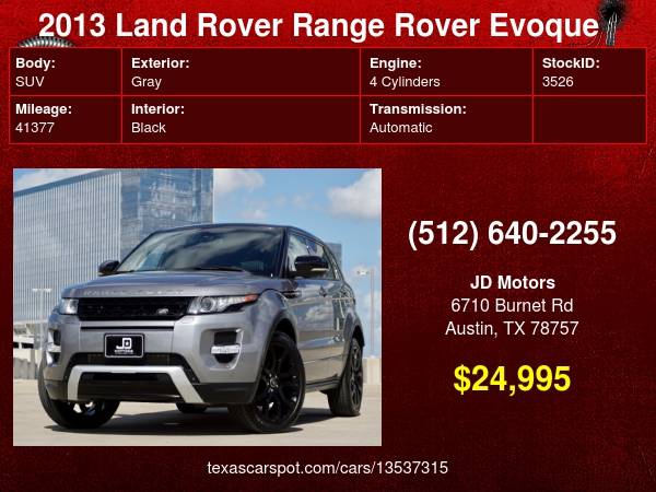 2013 Land Rover Range Evoque *(( 40k Miles Rare Dynamic SUV ))* 1... for sale in Austin, TX – photo 24