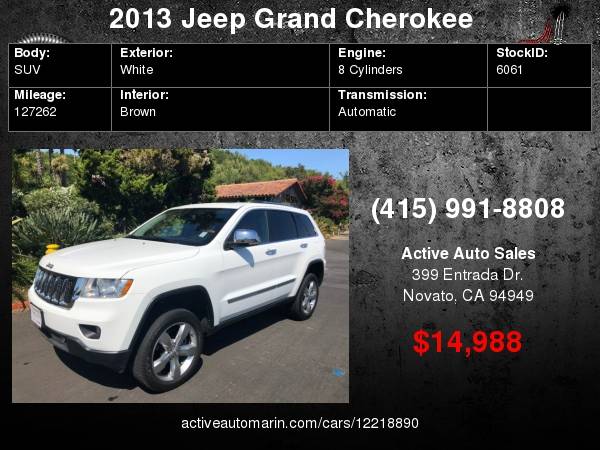 2013 Jeep Grand Cherokee 4x4 Overland, One Owner! Loaded! SALE! for sale in Novato, CA – photo 18