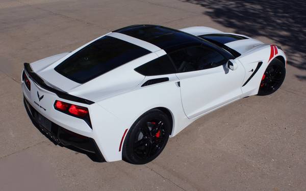 2016 Corvette coupe, White/Red, black wheels, auto, only 4K miles! for sale in Janesville, WI – photo 3