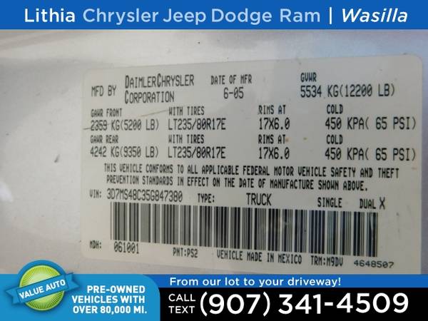 2005 Dodge Ram 3500 4dr Quad Cab 160 5 WB DRW 4WD SLT - cars & for sale in Wasilla, AK – photo 8