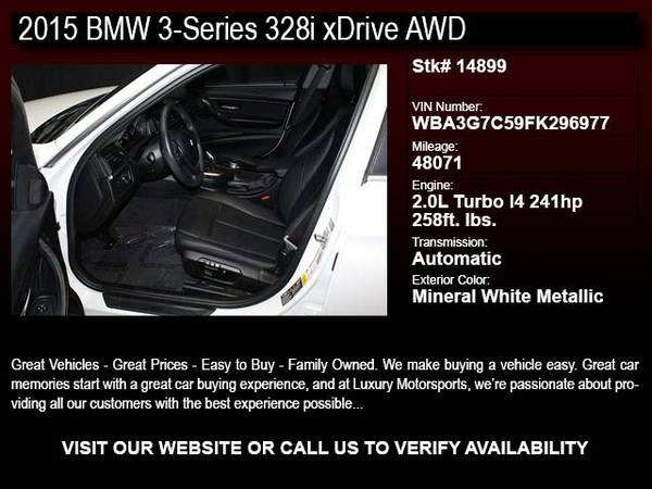 *14899- 2015 BMW 3-Series 328i xDrive AWD w/Back Up and Navigation 15 for sale in Phoenix, AZ – photo 2