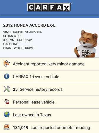 2012 Honda Accord EX-Leather V6 - cars & trucks - by dealer -... for sale in San Antonio, TX – photo 22