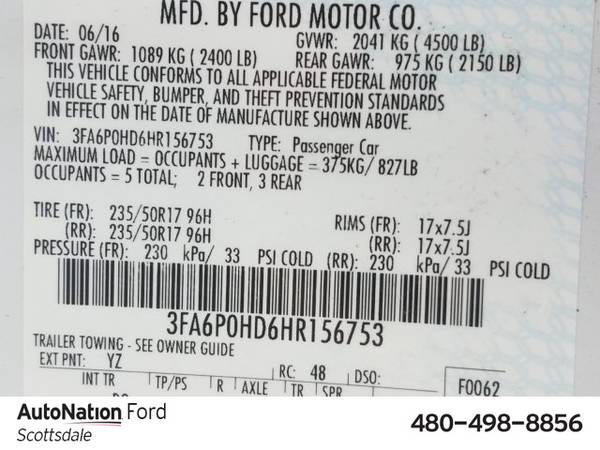 2017 Ford Fusion SE SKU:HR156753 Sedan for sale in Scottsdale, AZ – photo 24