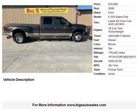 2008 FORD F-350 SUPER DUTY LARIAT! CREW CAB! LEATHER! 4X4!!! - cars... for sale in Blanchard, OK – photo 2