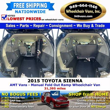 2015 Toyota Sienna L Wheelchair Van AMT Vans - Manual Fold Out Ramp for sale in Laguna Hills, CA – photo 14