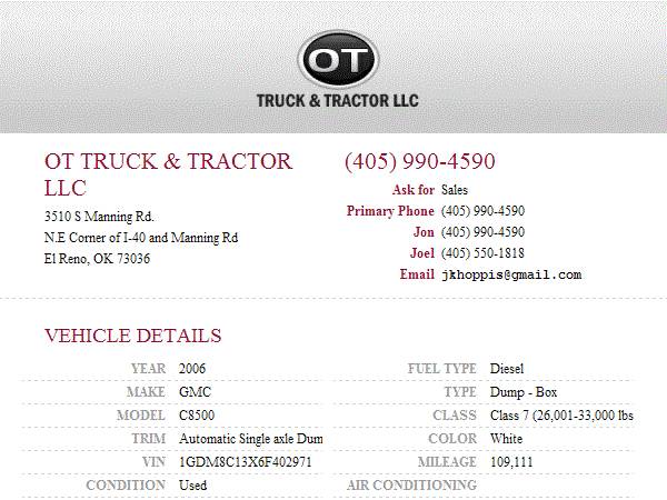 2006 GMC C8500 Single axle Dump Truck Diesel Automatic for sale in Fayetteville, AR – photo 24