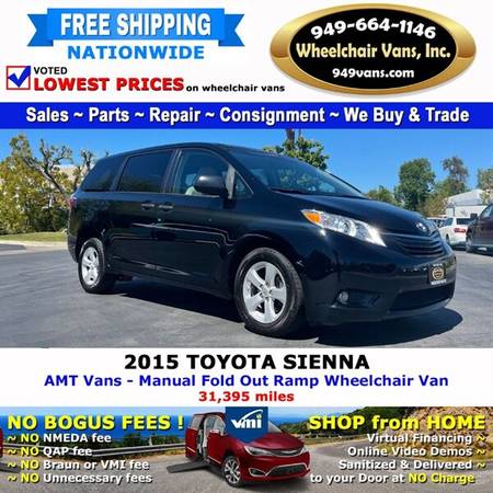 2015 Toyota Sienna L Wheelchair Van AMT Vans - Manual Fold Out Ramp for sale in Laguna Hills, CA – photo 5