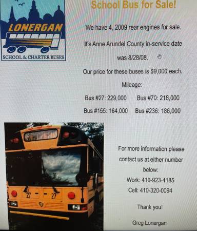 11 School Buses For Sale for sale in Millersville, MD – photo 7
