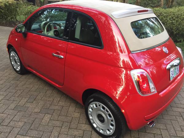 2012 Fiat 500 Convertible 1 owner only 35k great gift🎄 - cars &... for sale in West Linn, OR – photo 3